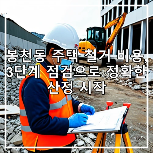 봉천동 주택 철거 비용, 3단계 점검으로 정확한 산정 시작