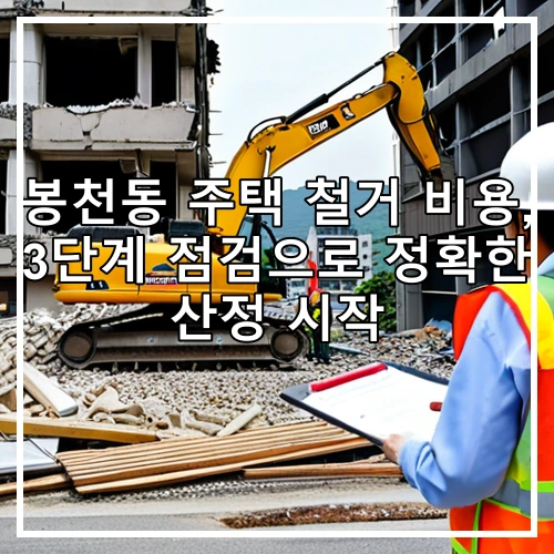 봉천동 주택 철거 비용, 3단계 점검으로 정확한 산정 시작