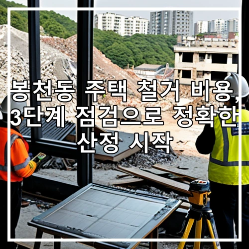 봉천동 주택 철거 비용, 3단계 점검으로 정확한 산정 시작