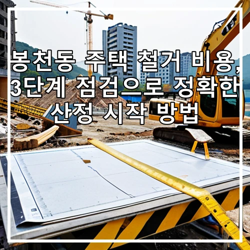 봉천동 주택 철거 비용, 3단계 점검으로 정확한 산정 시작 방법