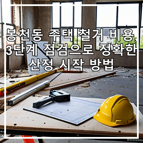 봉천동 주택 철거 비용, 3단계 점검으로 정확한 산정 시작 방법