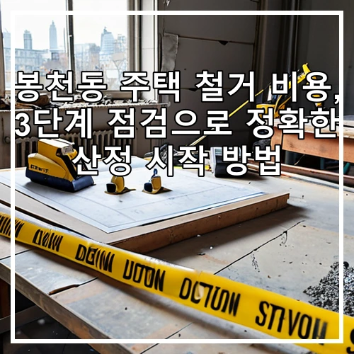 봉천동 주택 철거 비용, 3단계 점검으로 정확한 산정 시작 방법
