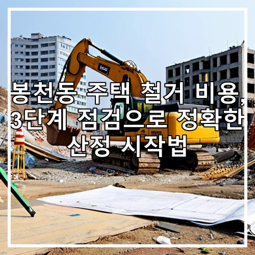 봉천동 주택 철거 비용, 3단계 점검으로 정확한 산정 시작법