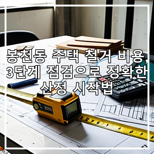봉천동 주택 철거 비용, 3단계 점검으로 정확한 산정 시작법