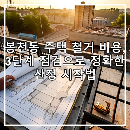 봉천동 주택 철거 비용, 3단계 점검으로 정확한 산정 시작법