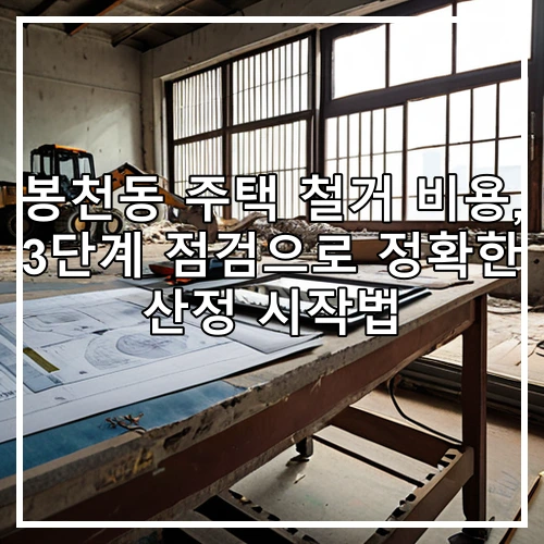 봉천동 주택 철거 비용, 3단계 점검으로 정확한 산정 시작법