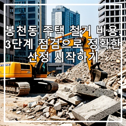 봉천동 주택 철거 비용, 3단계 점검으로 정확한 산정 시작하기