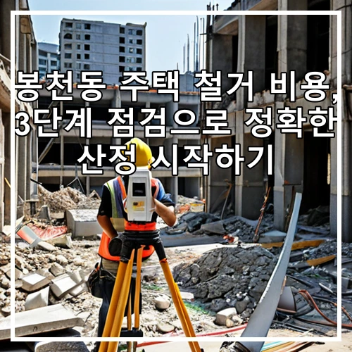 봉천동 주택 철거 비용, 3단계 점검으로 정확한 산정 시작하기