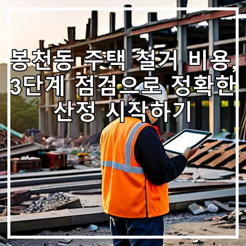 봉천동 주택 철거 비용, 3단계 점검으로 정확한 산정 시작하기