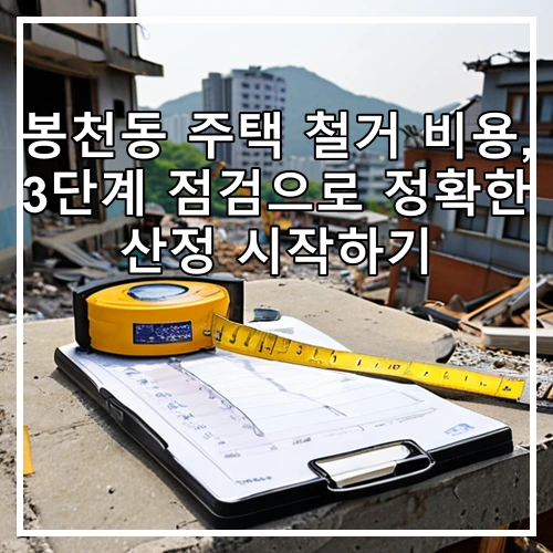 봉천동 주택 철거 비용, 3단계 점검으로 정확한 산정 시작하기