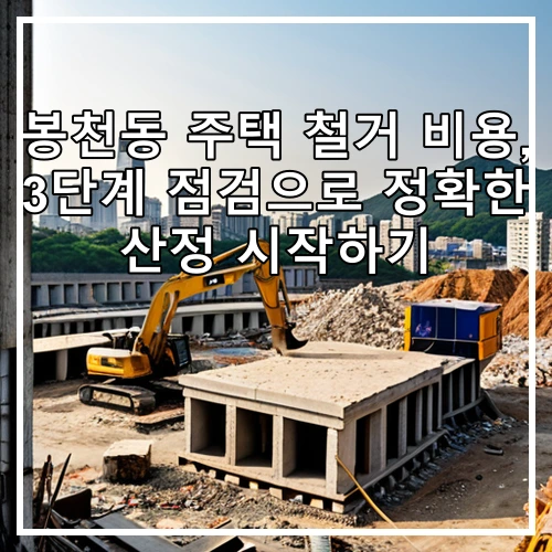 봉천동 주택 철거 비용, 3단계 점검으로 정확한 산정 시작하기