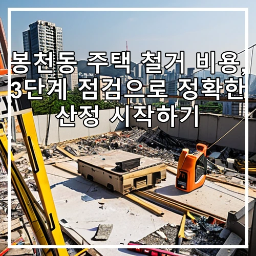 봉천동 주택 철거 비용, 3단계 점검으로 정확한 산정 시작하기