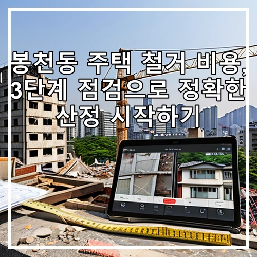 봉천동 주택 철거 비용, 3단계 점검으로 정확한 산정 시작하기