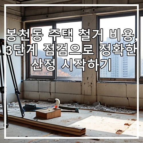 봉천동 주택 철거 비용, 3단계 점검으로 정확한 산정 시작하기