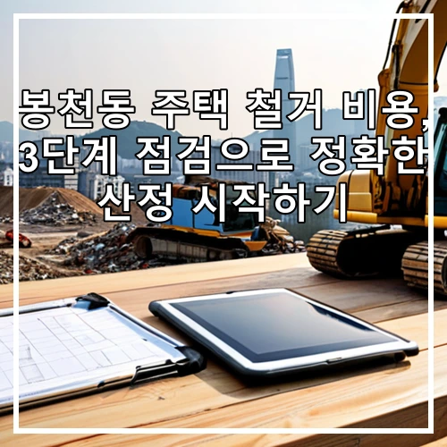 봉천동 주택 철거 비용, 3단계 점검으로 정확한 산정 시작하기