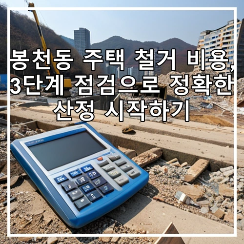 봉천동 주택 철거 비용, 3단계 점검으로 정확한 산정 시작하기