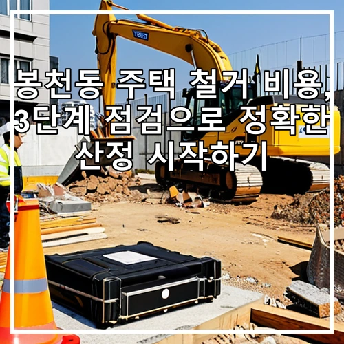 봉천동 주택 철거 비용, 3단계 점검으로 정확한 산정 시작하기