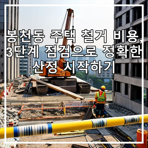 봉천동 주택 철거 비용, 3단계 점검으로 정확한 산정 시작하기