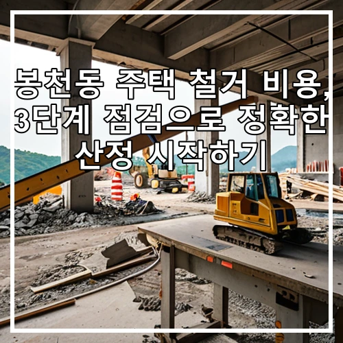 봉천동 주택 철거 비용, 3단계 점검으로 정확한 산정 시작하기