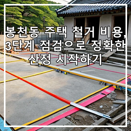봉천동 주택 철거 비용, 3단계 점검으로 정확한 산정 시작하기