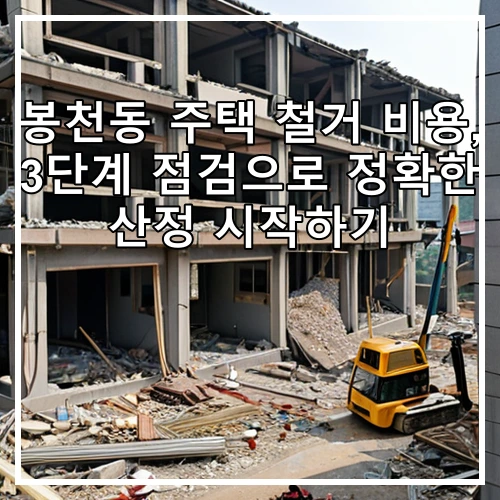 봉천동 주택 철거 비용, 3단계 점검으로 정확한 산정 시작하기