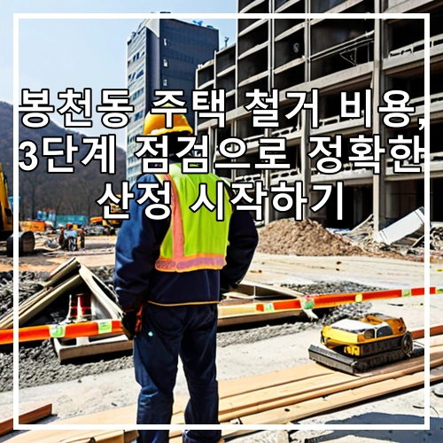 봉천동 주택 철거 비용, 3단계 점검으로 정확한 산정 시작하기