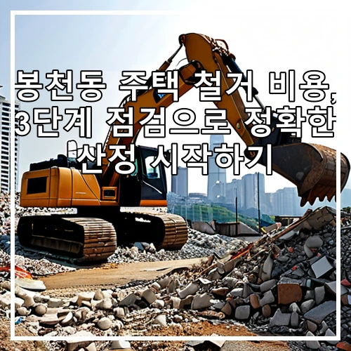 봉천동 주택 철거 비용, 3단계 점검으로 정확한 산정 시작하기