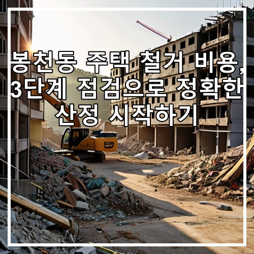 봉천동 주택 철거 비용, 3단계 점검으로 정확한 산정 시작하기