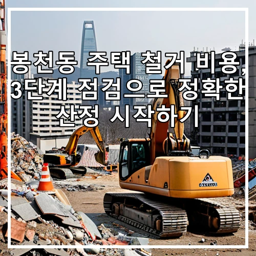 봉천동 주택 철거 비용, 3단계 점검으로 정확한 산정 시작하기
