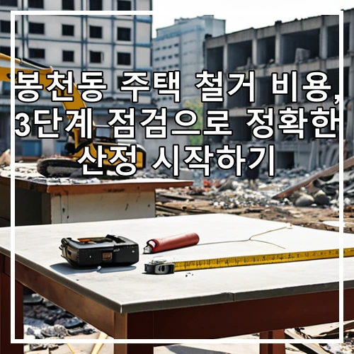 봉천동 주택 철거 비용, 3단계 점검으로 정확한 산정 시작하기