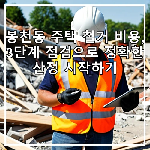 봉천동 주택 철거 비용, 3단계 점검으로 정확한 산정 시작하기