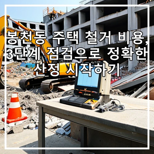 봉천동 주택 철거 비용, 3단계 점검으로 정확한 산정 시작하기