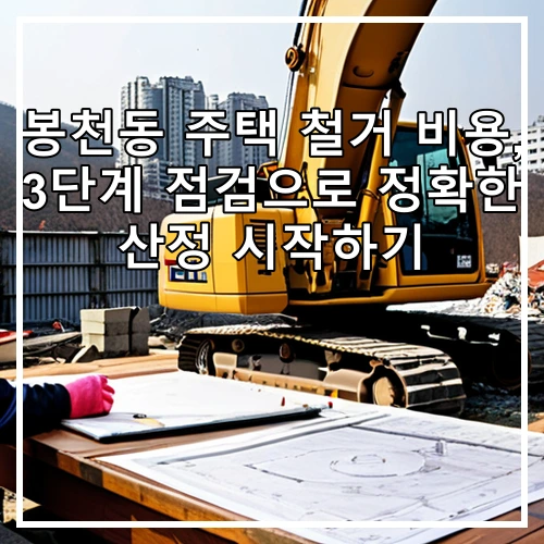 봉천동 주택 철거 비용, 3단계 점검으로 정확한 산정 시작하기