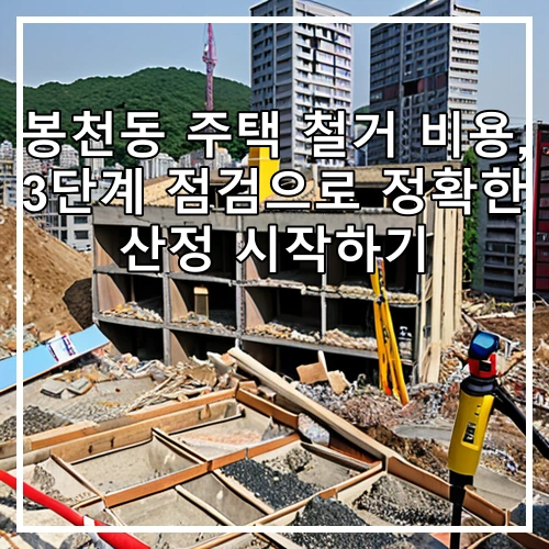 봉천동 주택 철거 비용, 3단계 점검으로 정확한 산정 시작하기