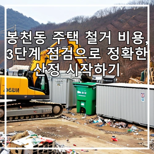 봉천동 주택 철거 비용, 3단계 점검으로 정확한 산정 시작하기