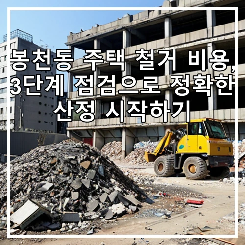 봉천동 주택 철거 비용, 3단계 점검으로 정확한 산정 시작하기