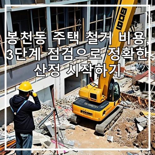 봉천동 주택 철거 비용, 3단계 점검으로 정확한 산정 시작하기