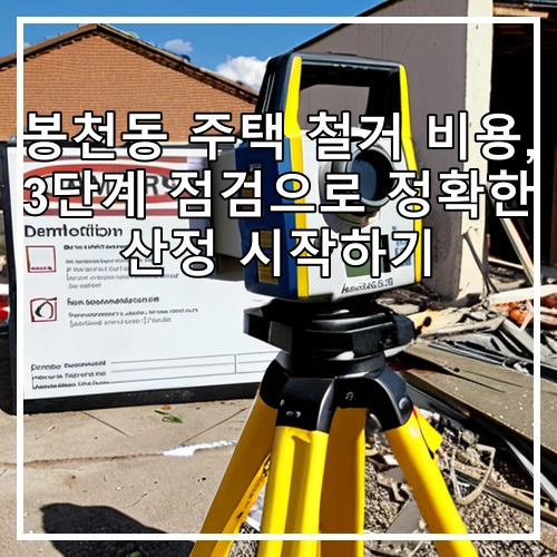 봉천동 주택 철거 비용, 3단계 점검으로 정확한 산정 시작하기