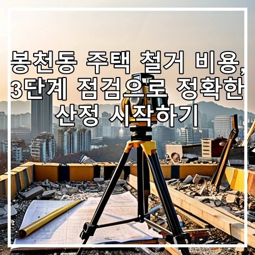봉천동 주택 철거 비용, 3단계 점검으로 정확한 산정 시작하기