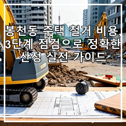 봉천동 주택 철거 비용, 3단계 점검으로 정확한 산정 실전 가이드