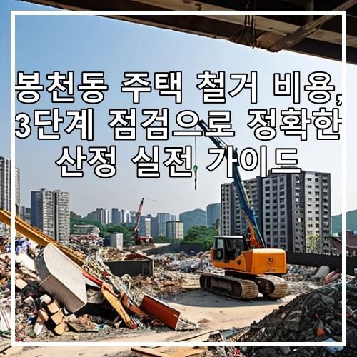 봉천동 주택 철거 비용, 3단계 점검으로 정확한 산정 실전 가이드