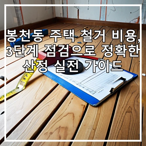 봉천동 주택 철거 비용, 3단계 점검으로 정확한 산정 실전 가이드