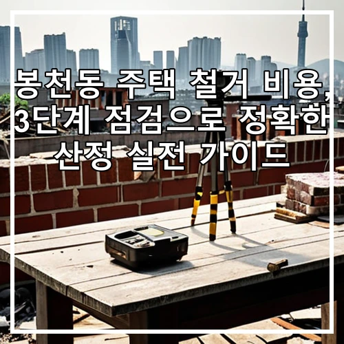 봉천동 주택 철거 비용, 3단계 점검으로 정확한 산정 실전 가이드