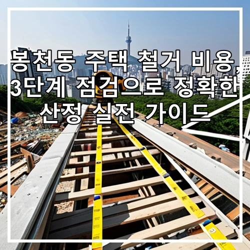봉천동 주택 철거 비용, 3단계 점검으로 정확한 산정 실전 가이드