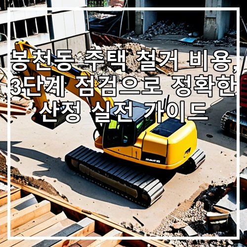 봉천동 주택 철거 비용, 3단계 점검으로 정확한 산정 실전 가이드