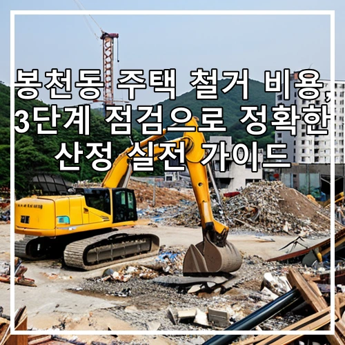 봉천동 주택 철거 비용, 3단계 점검으로 정확한 산정 실전 가이드