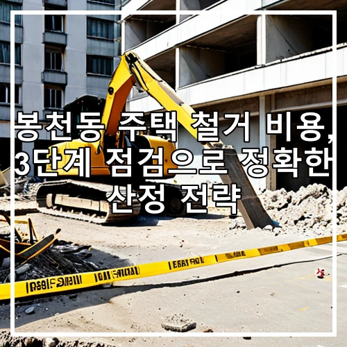 봉천동 주택 철거 비용, 3단계 점검으로 정확한 산정 전략