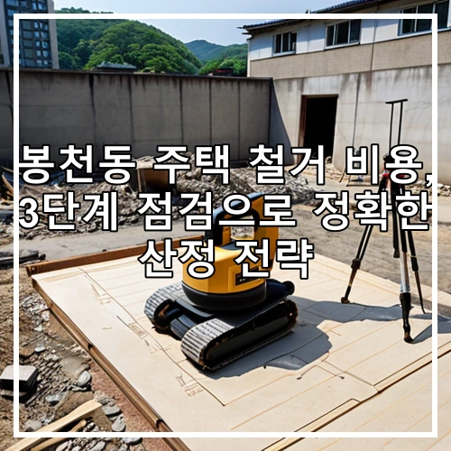 봉천동 주택 철거 비용, 3단계 점검으로 정확한 산정 전략
