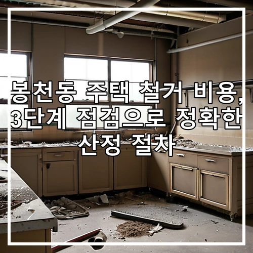 봉천동 주택 철거 비용, 3단계 점검으로 정확한 산정 절차