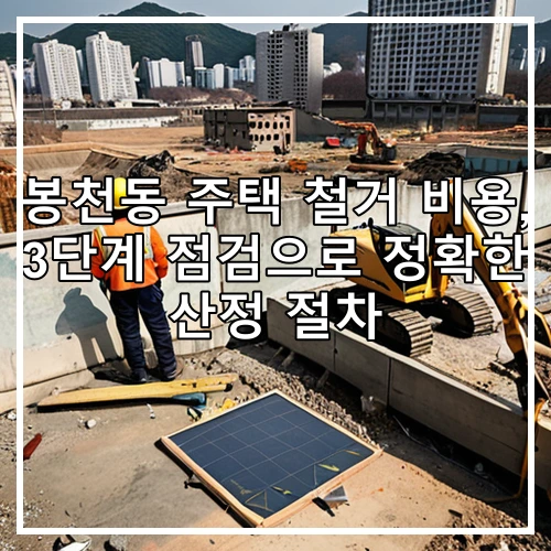 봉천동 주택 철거 비용, 3단계 점검으로 정확한 산정 절차